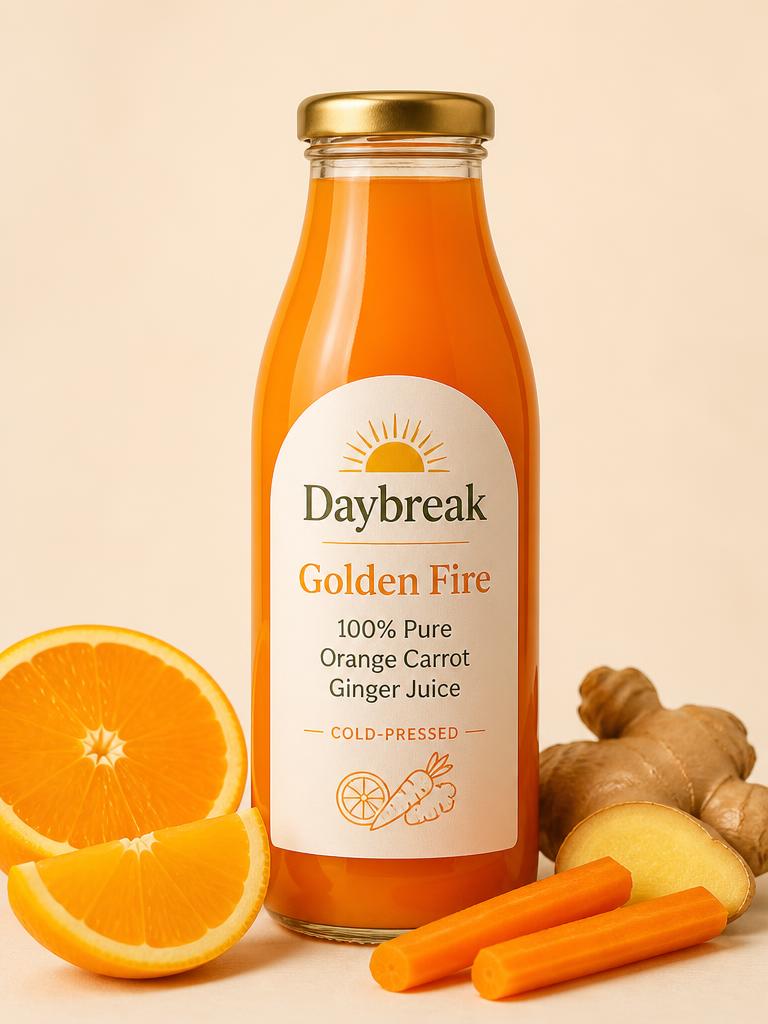Golden Fire Daybreak juice bottle