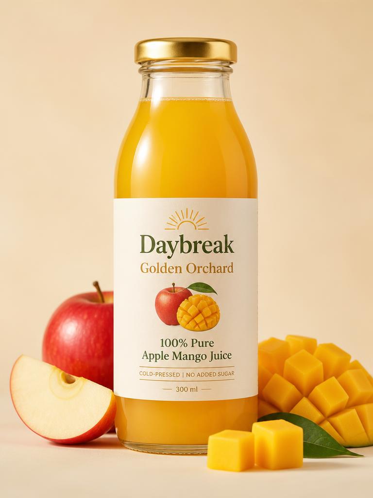Golden Orchard Daybreak juice bottle