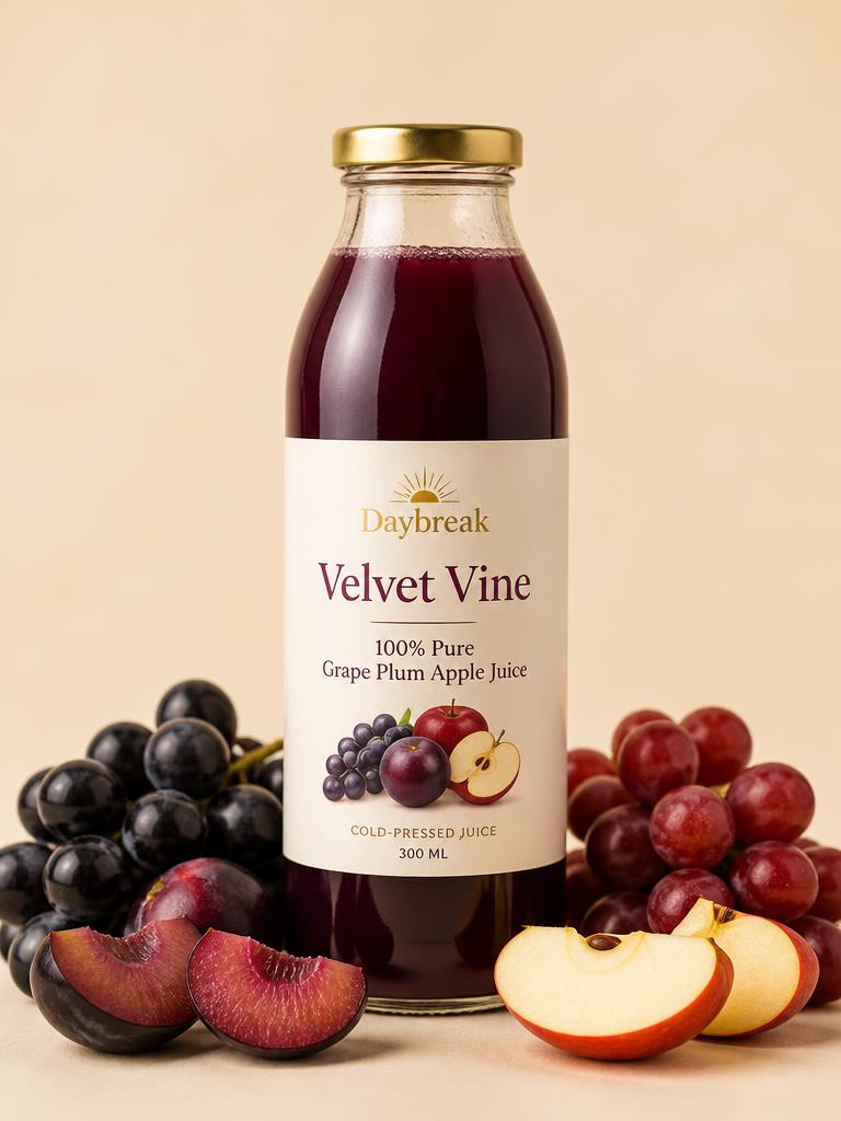 Velvet Vine Daybreak juice bottle